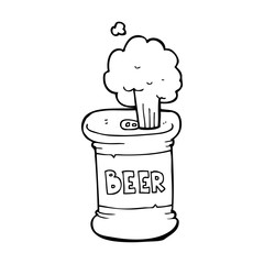 line drawing cartoon  beer can