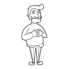 line drawing cartoon  mustache man