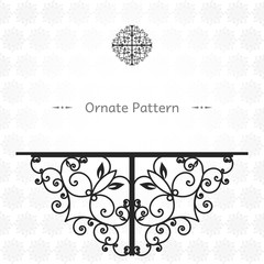 Pattern in Eastern style on scroll work background