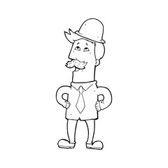 line drawing cartoon  old man