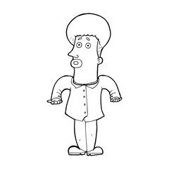 line drawing cartoon  office guy