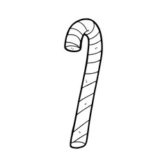 line drawing cartoon  candy cane