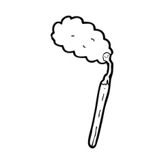 line drawing cartoon  burnt match