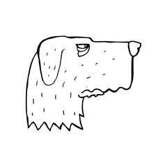 line drawing cartoon  dog
