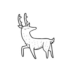line drawing cartoon  stag