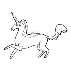 line drawing cartoon  unicorn