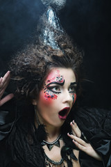 Young woman with creative make up. 