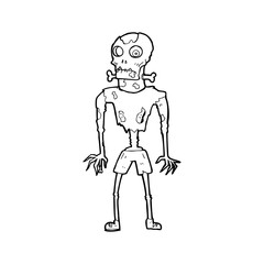 line drawing cartoon  zombie