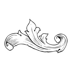 traditional hand drawn floral swirl