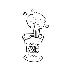 line drawing cartoon  beer can