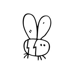 line drawing cartoon  bee