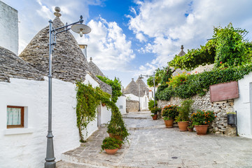 The Trulli houses of Alberobello in Apulia in Italy