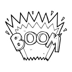 line drawing cartoon  comic book explosion