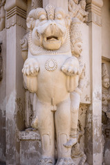 Stone sculpture Hindu temple Kanchipuram, India