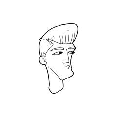 line drawing cartoon  cool fashion guy