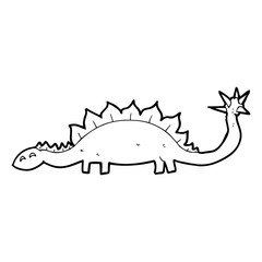 line drawing cartoon  dinosaur