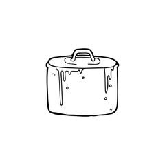 line drawing cartoon  bubbling pan