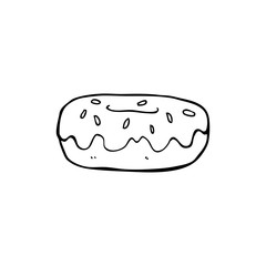 line drawing cartoon  donuts