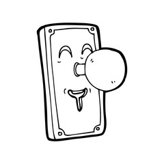 line drawing cartoon  door knob