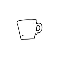 line drawing cartoon  coffee mug