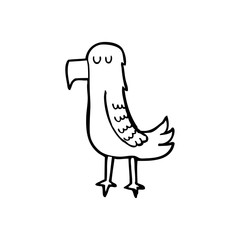 line drawing cartoon  parrot