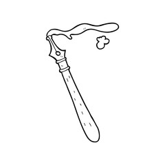 line drawing cartoon  fountain pen