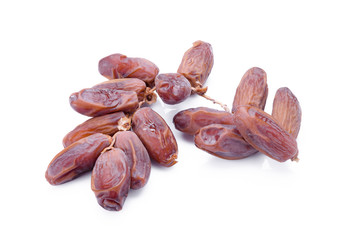 Medjool dates from above isolated on white background