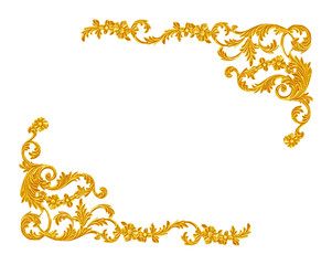 Ornament elements, vintage gold floral designs