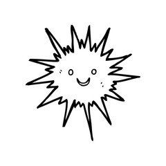 line drawing cartoon  sea urchin