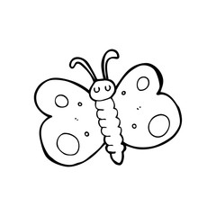 line drawing cartoon  butterfly