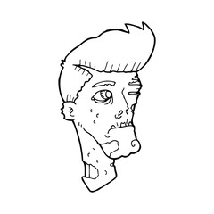line drawing cartoon  zombie