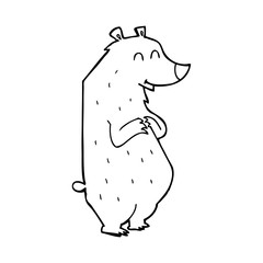 line drawing cartoon  bear