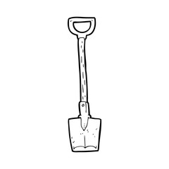 line drawing cartoon  shovel