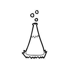 line drawing cartoon  science experiment