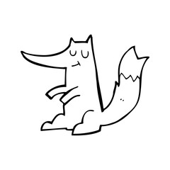 line drawing cartoon  fox