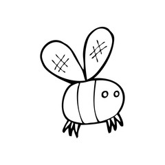 line drawing cartoon  bee