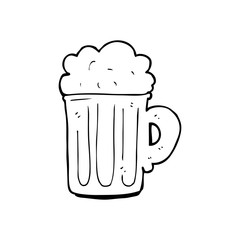line drawing cartoon  pint of beer