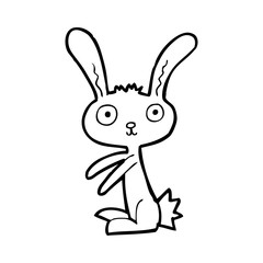 line drawing cartoon  rabbit