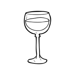 line drawing cartoon  wine glass