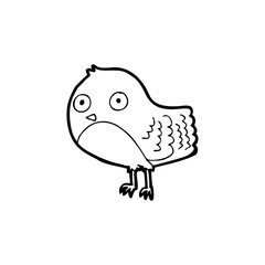 line drawing cartoon  robin