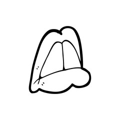 line drawing cartoon  lips