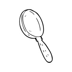 line drawing cartoon  magnifying glass