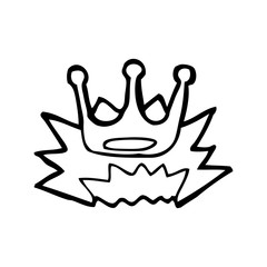 line drawing cartoon  crown symbol