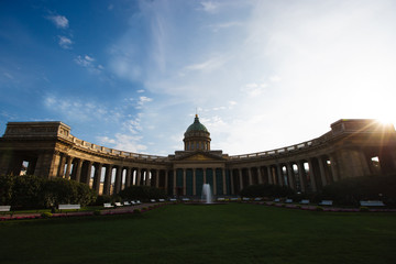 Fototapeta premium Kazan Cathedral, Kazan icon of the Mother of God, temple of St. Petersburg, made in the Empire style, Built on Nevsky Prospekt in 1801-1811, In 1813 was buried here the commander Kutuzov.