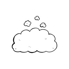 line drawing cartoon  fluffy pink cloud