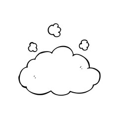 line drawing cartoon  fluffy pink cloud