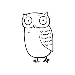 line drawing cartoon  owl