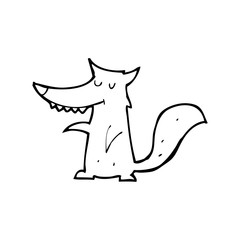 line drawing cartoon  fox