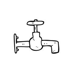 line drawing cartoon  faucet