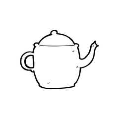line drawing cartoon  tea pot